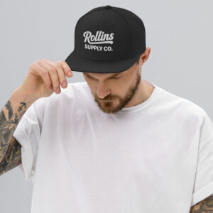 Mens Black Snapback Hat, Rollins Soap co