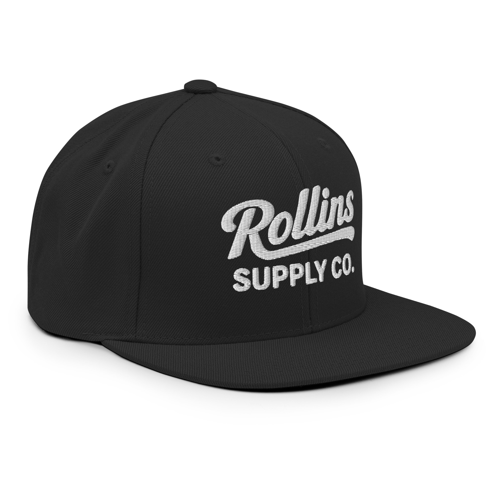 Mens Black Snapback Hat, Rollins Soap co
