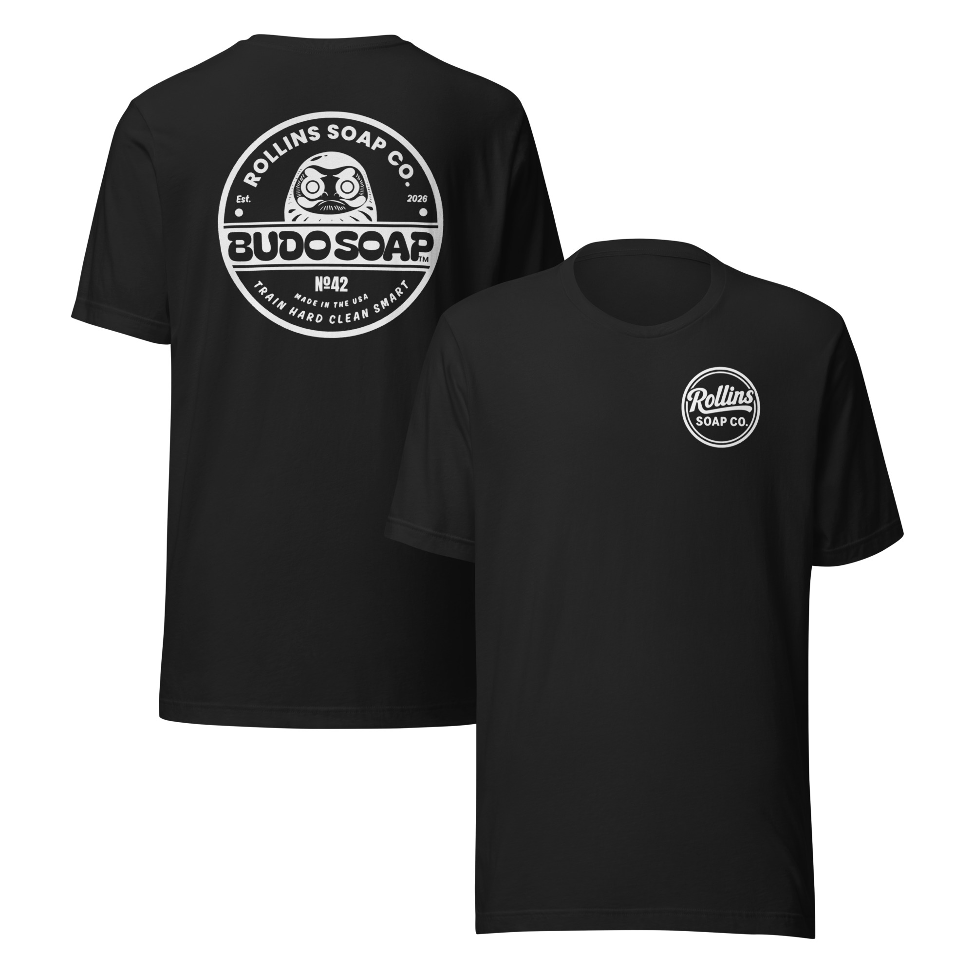 Rollins Budo Logo T-Shirt - black graphic T-shirt by Rollins Soap Co.